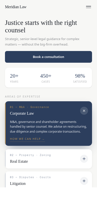 Meridian Law — mobile view